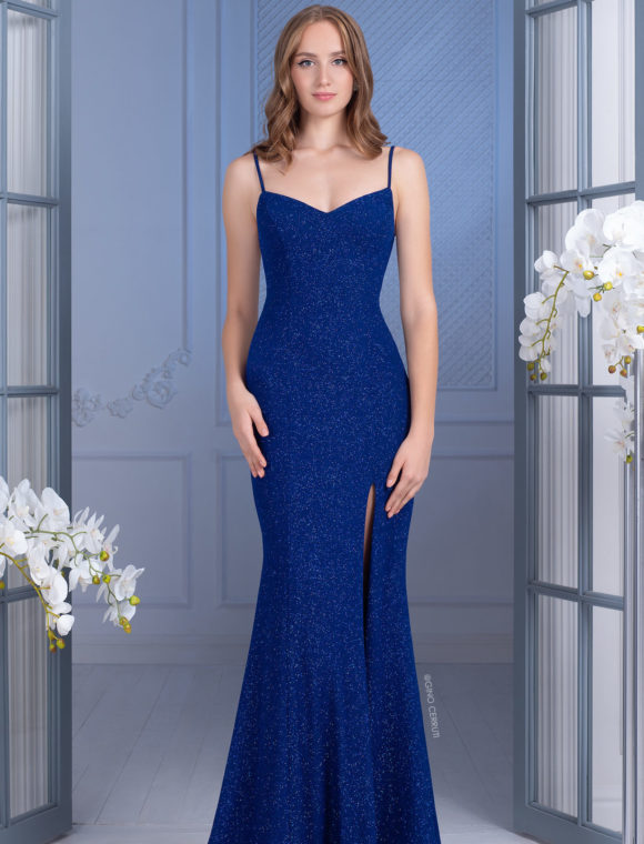 Isabella Glitter Fitted Prom Dress | Caroline Bramley