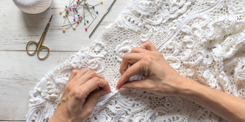Stitching lace