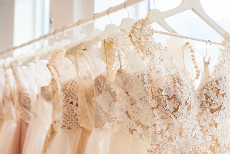 Wedding Dresses Hanging Up